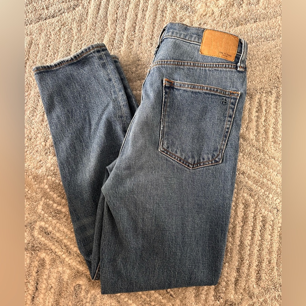 Rag & Bone Wren High Rise Slim Straight Jeans Sz 27 Huntley - Picture 4 of 6